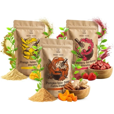 Set farbiger Matchas: Red Matcha + Orange Matcha + Yellow Matcha