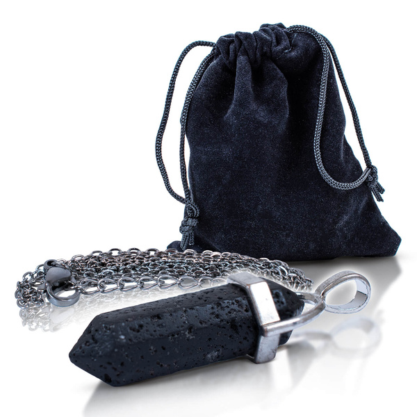 Anhänger mit Lavastein im Beutel + Kette