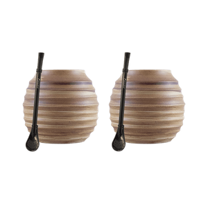 Mate Tee Zubehör Set: 2x Kalebasse + 2x Bombilla