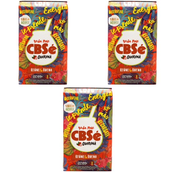 Yerba Mate CBSe Energy mit Guarana 3x500g (1,5kg)