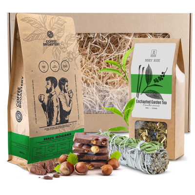 Geschenkset Bohnenkaffee Bro Coffee Roastery + Tee + Weißer Salbei Weihrauch