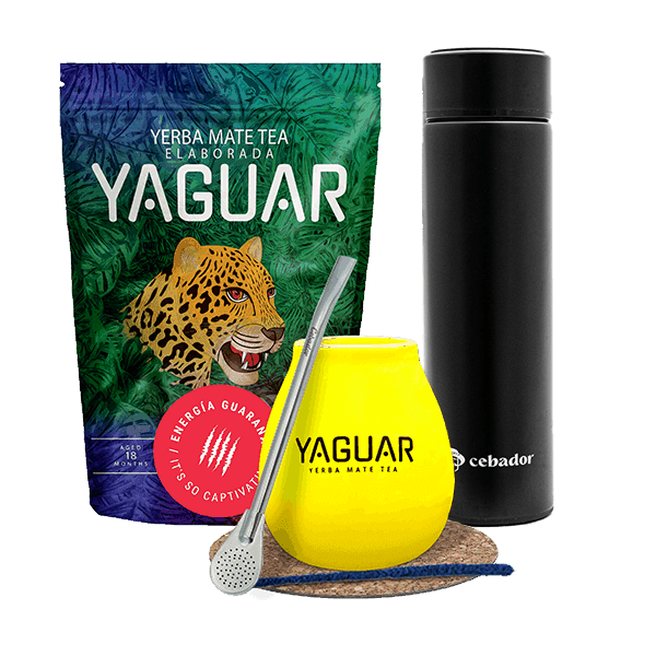 Mate Tee Set Yaguar Energia 500g 0,5kg Thermosflasche