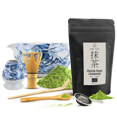 Zeremonielles Set zur Zubereitung von Matcha-Tee: japanischer Bio-Matcha 30g + Zubehör