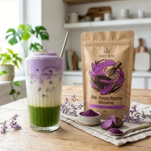 Set für bunten Matcha Latte: Matcha + Purple Matcha + Zubehör