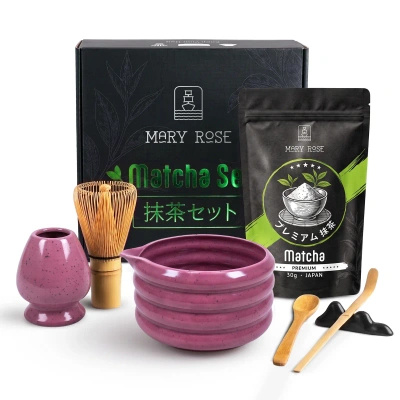 Geschenkset: japanischer Premium-Matcha + matchawan + Bambuszubehör