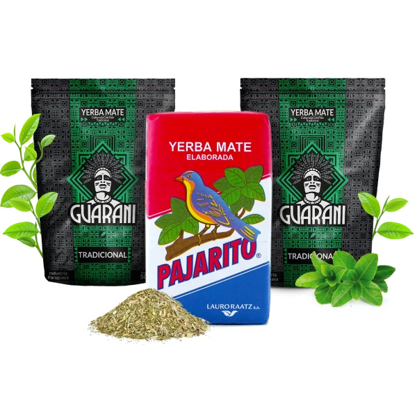 Mate Tee Elaborada Set: 2x Guarani + 1x Pajarito