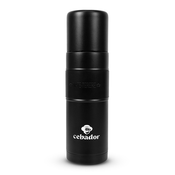 Yerbomos XL ALL IN ONE - 750 ml - Mate Becher, Thermosflasche und Bombilla in einem Zubehör (schwarz)
