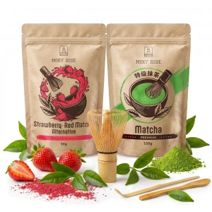 Set für bunten Matcha Latte: Matcha + Red Matcha + Zubehör
