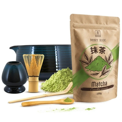 Matcha-Tee-Aufbrühset: Matcha 100g + Zubehör