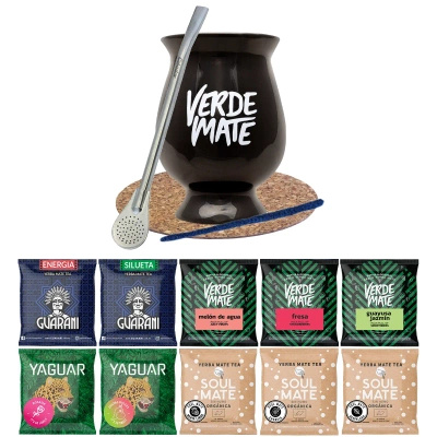 Starter Set Bombilla Mate Becher + Yerba Verde Mate green
