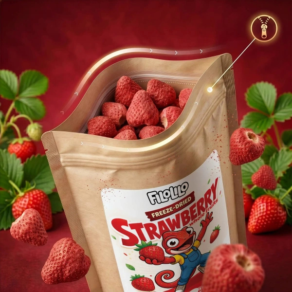FiloLilo – Gefriergetrocknete ganze Erdbeeren 100 g
