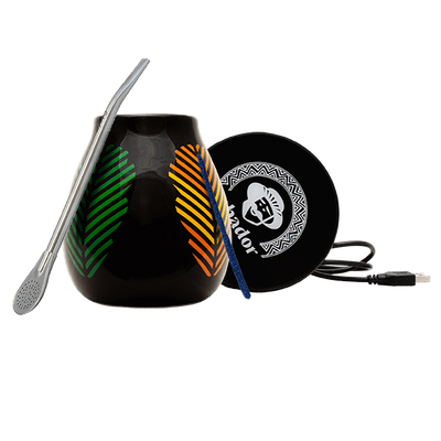 Mate Tee Zubehör Set: USB-Tassenwärmer + Kalebasse + Bombilla