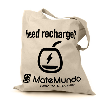 Tasche mit MateMundo-Logo - "Need recharge?"