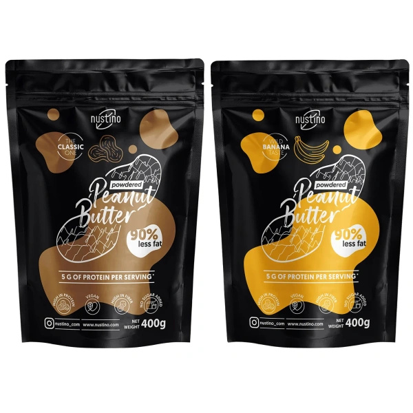 Erdnussbutterpulver-Set Nustino: Classic + Banana 2x400g