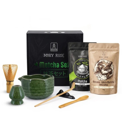Geschenkset für bunten Matcha Latte: Matcha + White Matcha + Zubehör