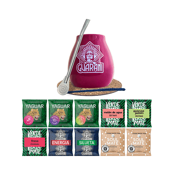Mate Tee Set 500g Mate Becher Bombilla 10x50g