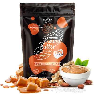Nustino – Erdnussbutter in Pulverform – Salted Caramel (ohne Zuckerzusatz) 400 g