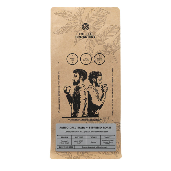 Bro Coffee Roastery - Bohnenkaffee Amico dall'Italia Espresso Roast 400 g
