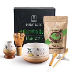 Geschenkset: Premium-Matcha + Matchawan + Bambuszubehör