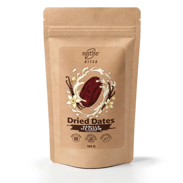 Nustino Bites – Getrocknete Datteln – Vanilla Ice Cream Flavour 100 g