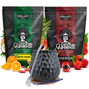 Guarani Mate Tee Set 2x500g Keramik Kalebasse Bombilla