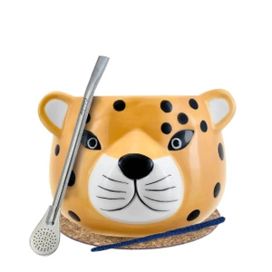 Yerba Mate Matero Gourd Gatito Bombilla-Set