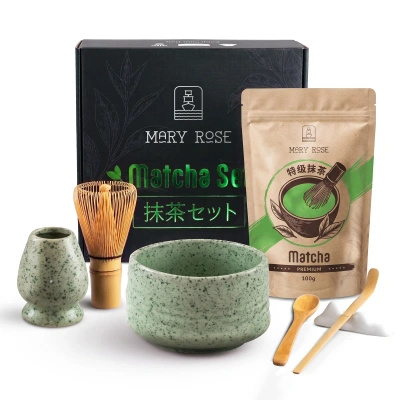 Geschenkset: Premium-Matcha + Matchawan + Bambuszubehör