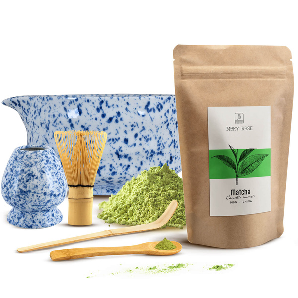 Matcha-Tee-Aufbrühset: Matcha 100g + Zubehör