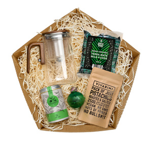 Geschenkset – Präsentkorb: Tee + Süßigkeiten + Zubehör