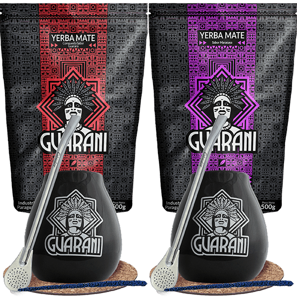 Set Yerba Mate Guarani Bombilla Mate Becher für zwei Personen