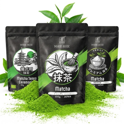 Set aus 3 japanischen Bio‑Matcha‑Tees: zeremoniell + Premium + kulinarisch