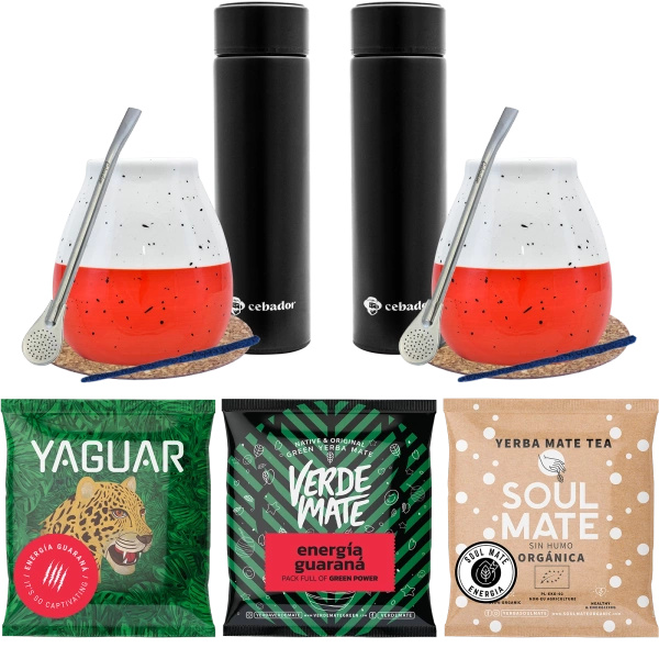 Yerba Mate Starter Kit für Paare Thermoskanne 3x50g