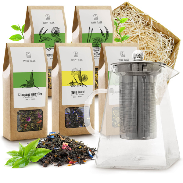 Set mit Tee Mary Rose 5x50g + Kanne mit Teeei 