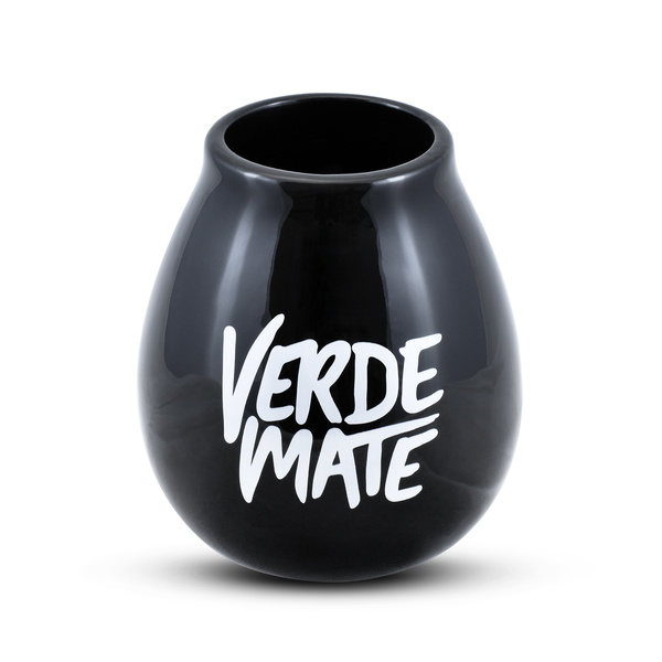 Verde Mate schwarzes Kalebassen-Set + Bombilla