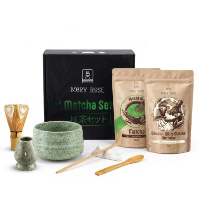 Geschenkset für bunten Matcha Latte: Matcha + White Matcha + Zubehör