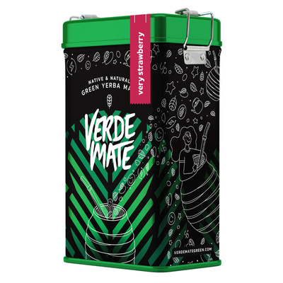 Yerbera – Metalldose + Verde Mate Green Very Strawberry 0,5 kg