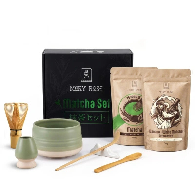 Geschenkset für bunten Matcha Latte: Matcha + White Matcha + Zubehör