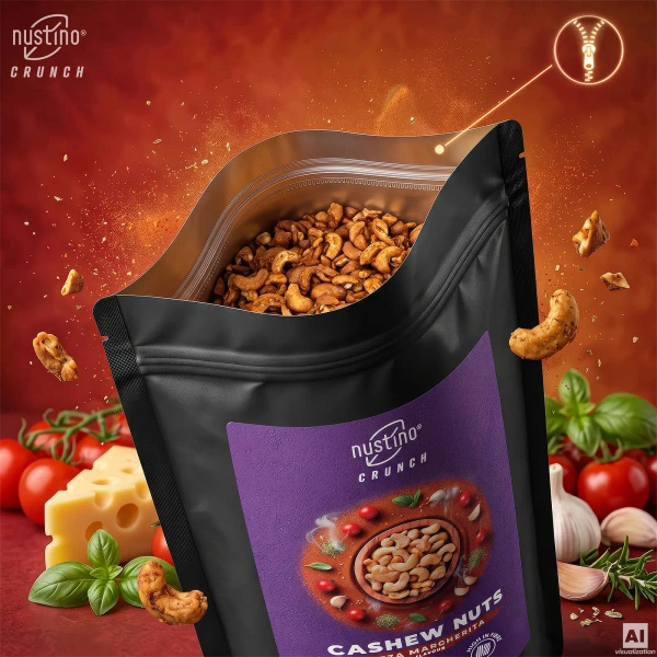 Nustino Crunch – Geröstete Cashewkerne – Pizza Margherita Flavour 200 g