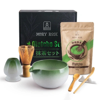 Geschenkset: Premium-Matcha + Matchawan + Bambuszubehör