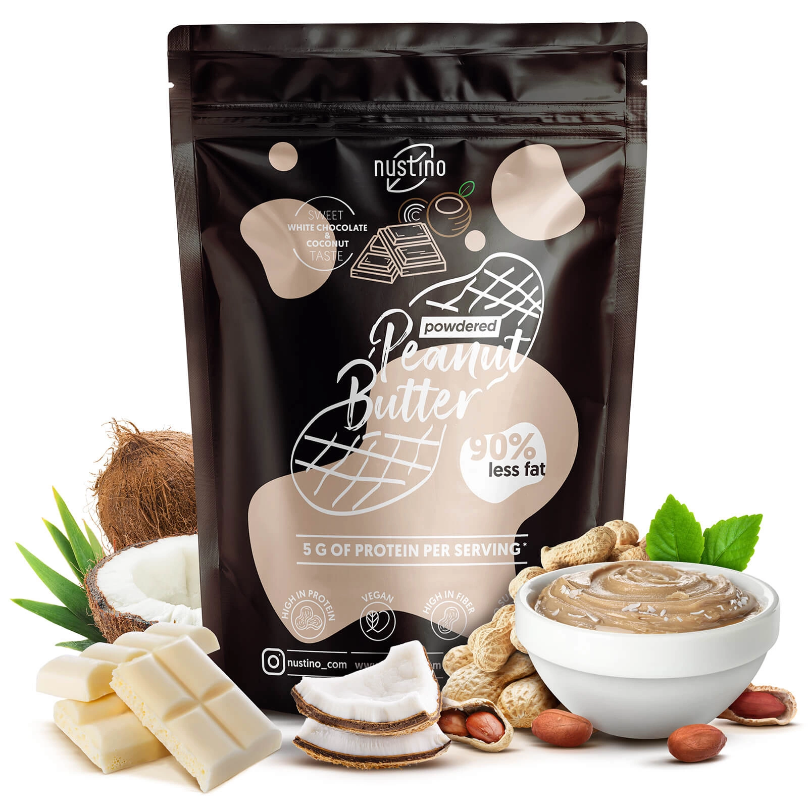 Nustino White Chocolate & Coconut – packaging