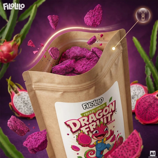FiloLilo – Gefriergetrocknete Drachenfrucht (Scheiben) 100 g
