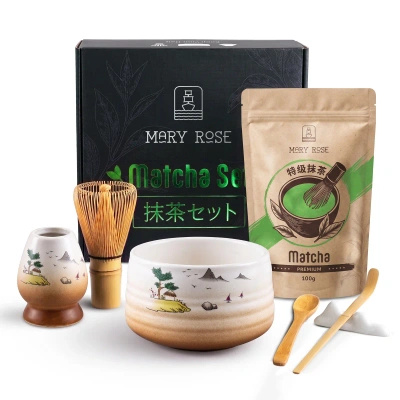 Geschenkset: Premium-Matcha + Matchawan + Bambuszubehör
