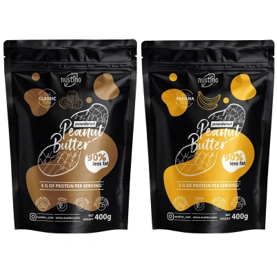 Erdnussbutterpulver-Set Nustino: Classic + Banana 2x400g