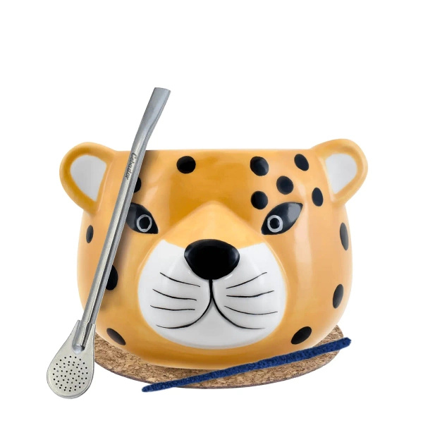 Yerba Mate Matero Gourd Gatito Bombilla-Set