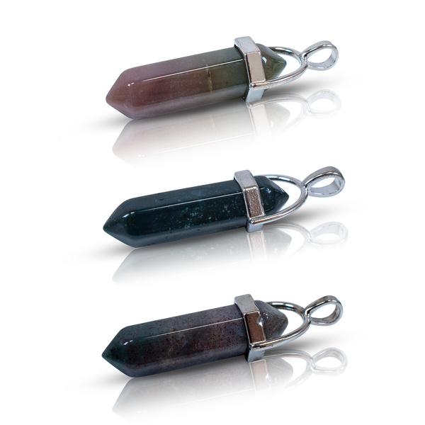 Anhänger mit indischem Achat im Beutel + Kette