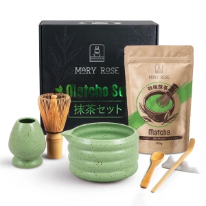 Geschenkset: Premium-Matcha + Matchawan + Bambuszubehör