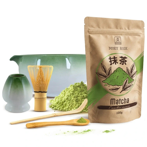 Matcha-Tee-Aufbrühset: Matcha 100g + Zubehör