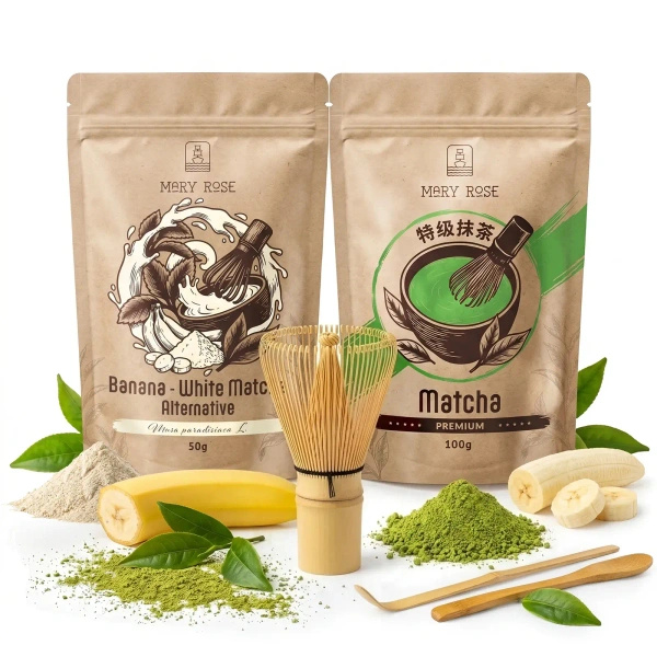 Set für bunten Matcha Latte: Matcha + White Matcha + Zubehör