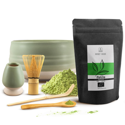 PREMIUM-Set zur Zubereitung von Matcha-Tee: japanischer Bio-Matcha 30g + Zubehör