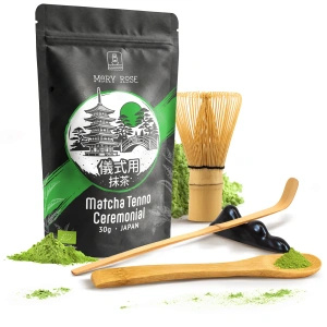 Zeremonielles Set zur Zubereitung von Matcha-Tee: japanischer Bio-Matcha 30g + Zubehör